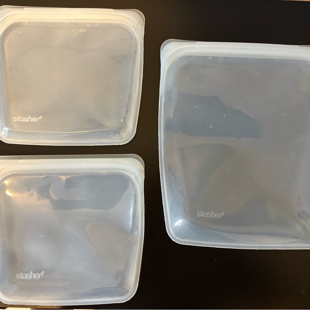 Clear Silicone Food Storage Bags Set